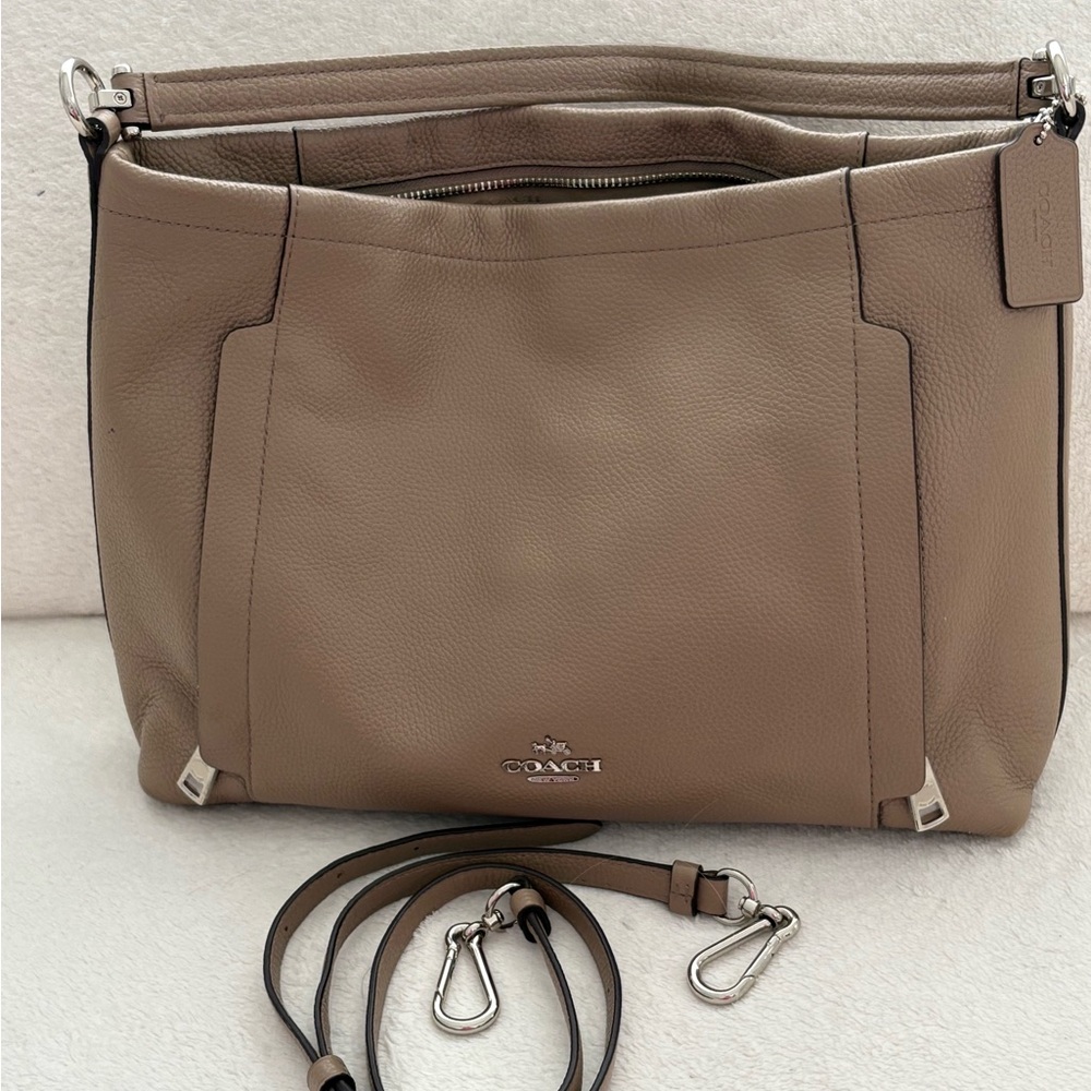 Coach Beige Leather Crossbody Bag